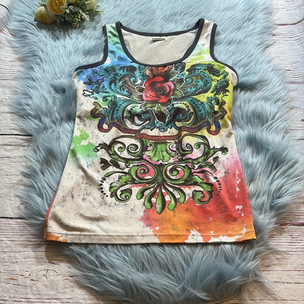 So Sporty Graphic Workout Tank sz M